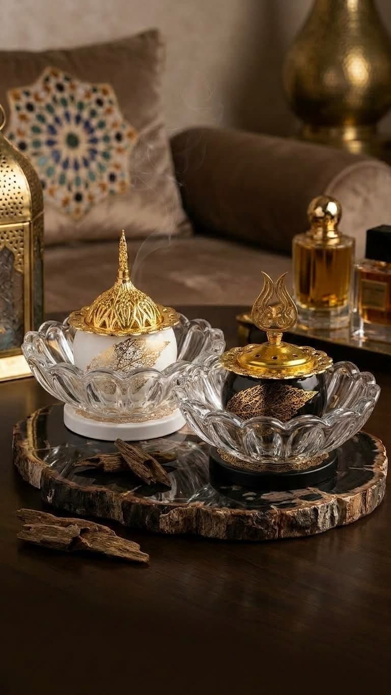 مبخرة اللوتس الزجاجية